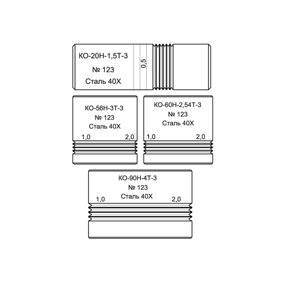 Контрольные образцы дефектов резьбы